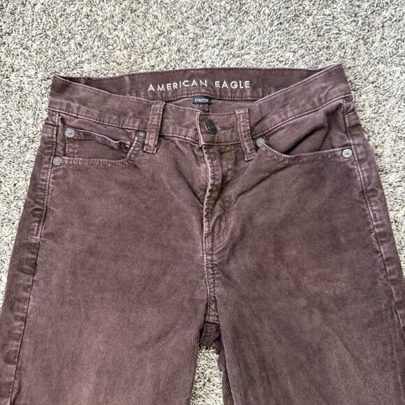 Junior Women’s Brown Corduroy American Eagle Pants 90's Straight Size Reg 0 - Picture 2 of 11